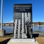 Civic and Public Memorials. Photo of a polished granite memorial with an etched American flag.